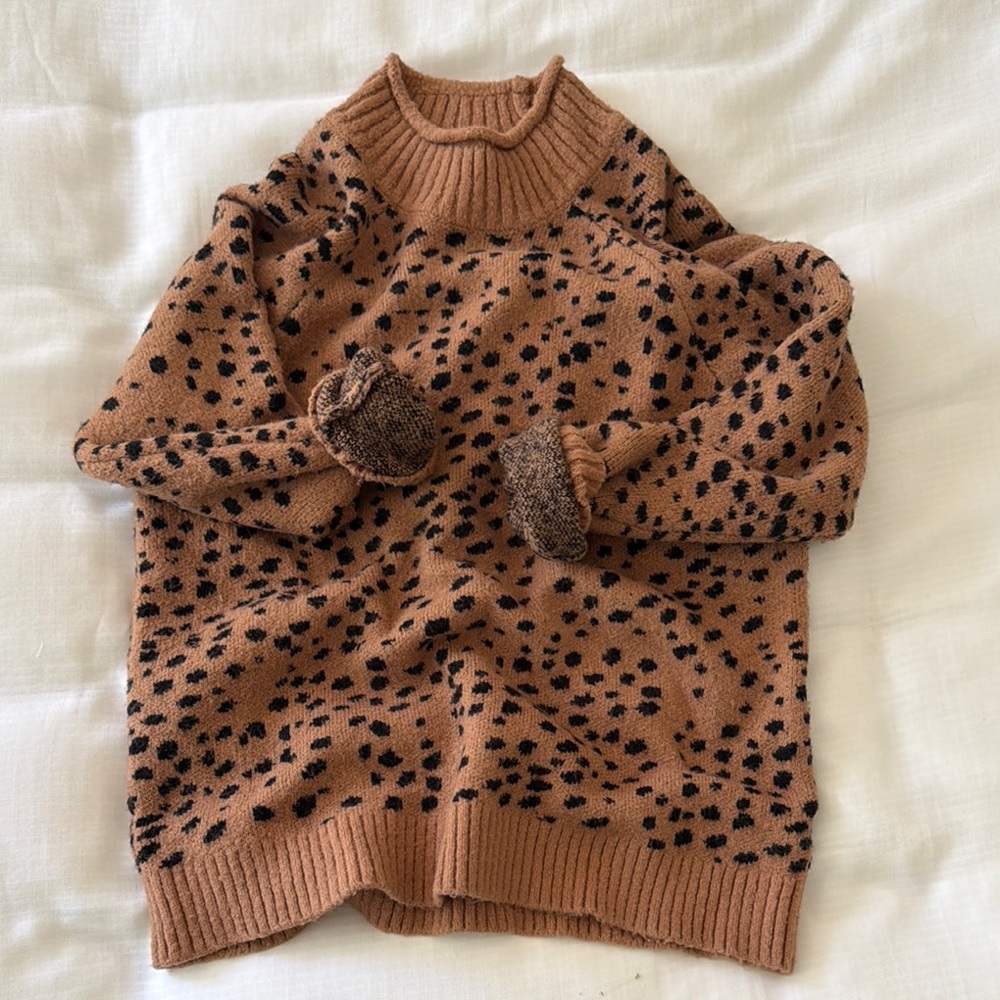 Saltwater Luxe Leopard Print High Collar Pullover
